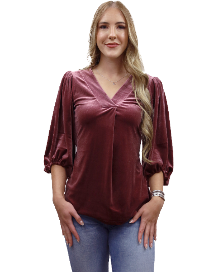 Liberty Wear Ladies' Velvet Top Rosalie Front