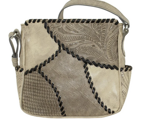 American West Gypsy Patch All Access Crossbody Front Sand