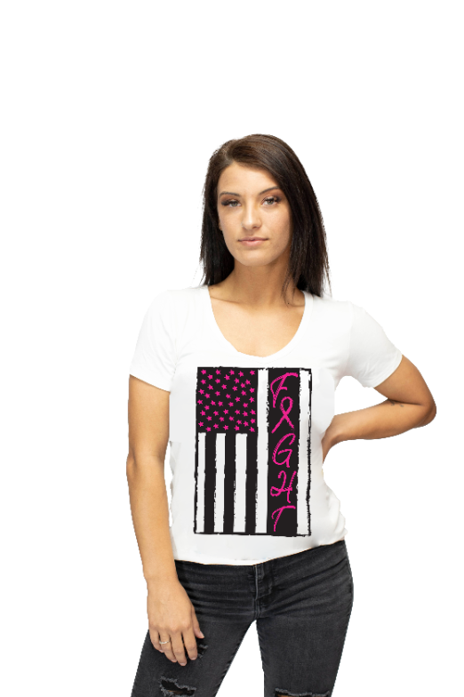 Liberty Wear Women's Pink Ribbon Fight Tee Front