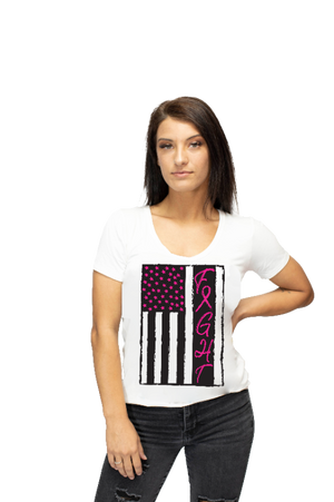 Liberty Wear Women's Pink Ribbon Fight Tee Front