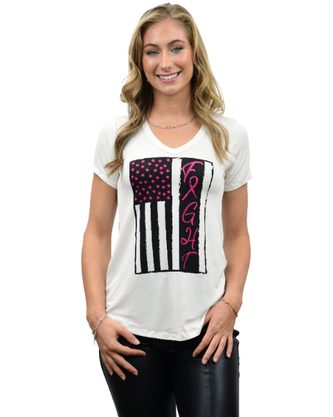 Liberty Wear Women's Pink Ribbon Fight Tee Front