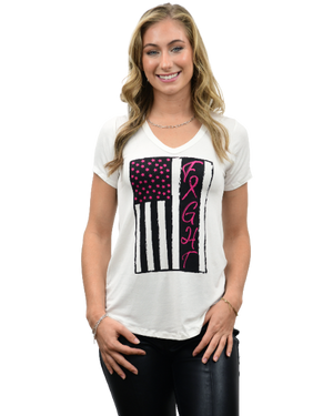 Liberty Wear Women's Pink Ribbon Fight Tee Front