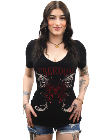 Liberty Wear Ladies' Freedom Wings Top Front