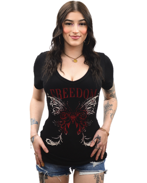 Liberty Wear Ladies' Freedom Wings Top Front