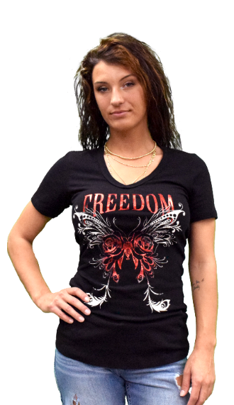 Liberty Wear Ladies' Freedom Wings Top Front