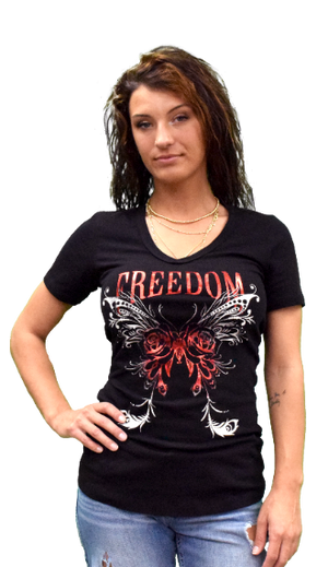 Liberty Wear Ladies' Freedom Wings Top Front