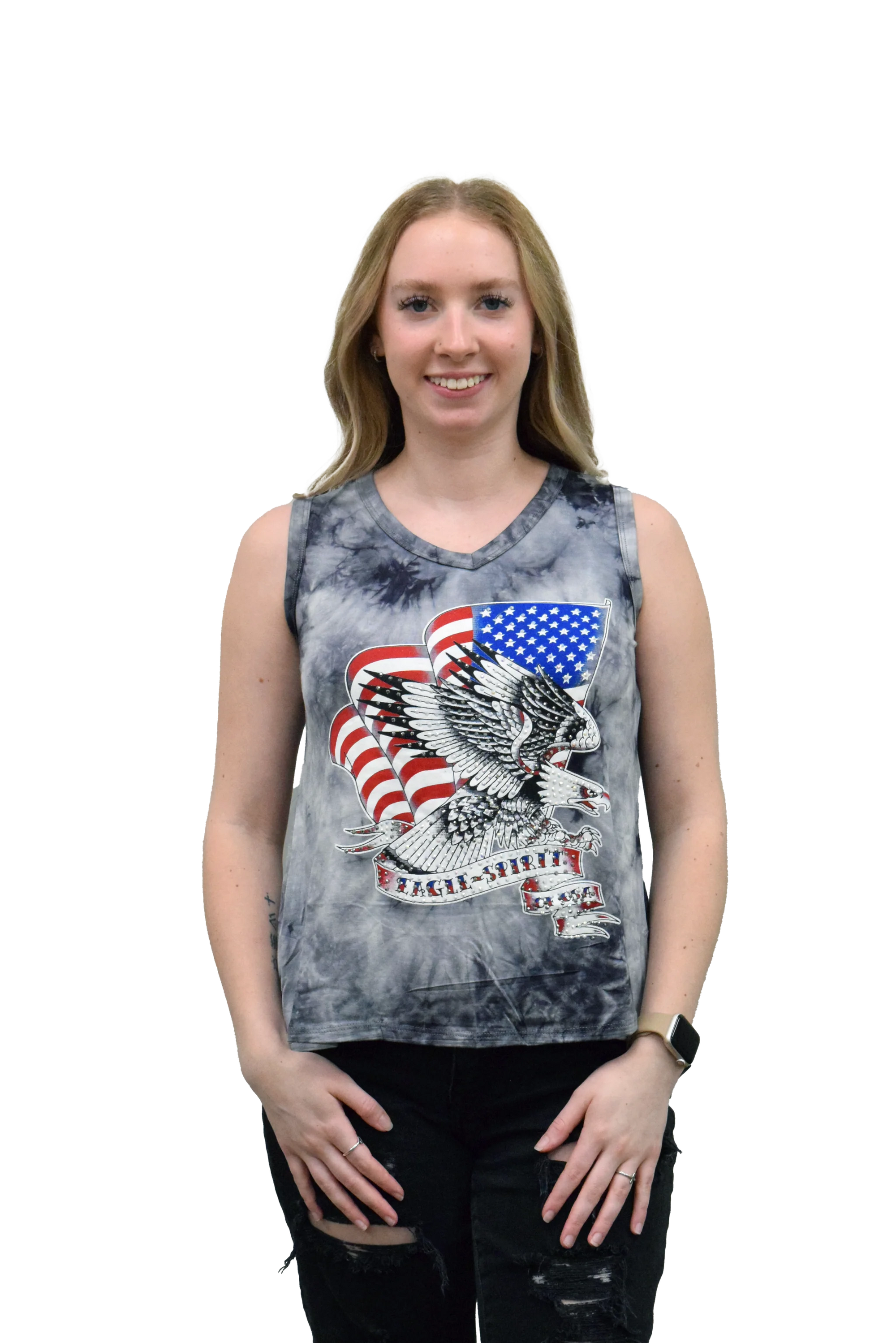 Liberty Wear Ladies' American Eagle Tank Front