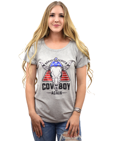 Liberty Wear Ladies' Make America Cowboy Again Front