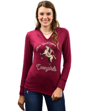 Liberty Wear Ladies' Hoodie How 'Bout Them Cowgirls Front