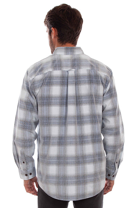 Sully Farthest Point Plaid Corduroy Shirt Blue Grey Front