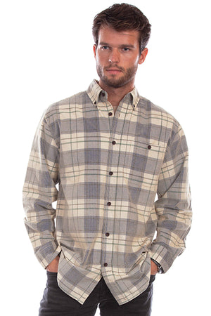 Scully Farthest Point Corduroy Plaid Blue Tan Front