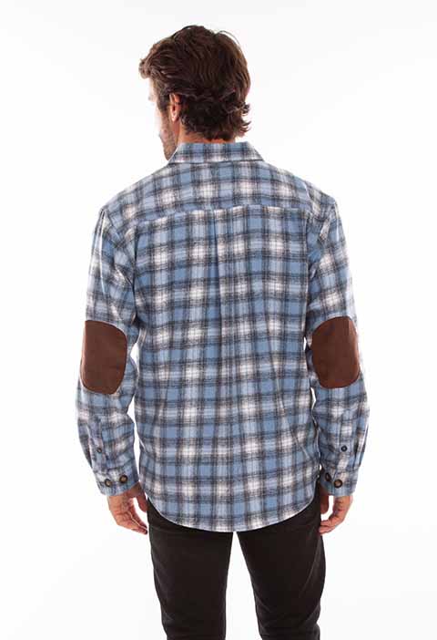 Scully Farthest Point Flannel Plaid Blue/Black Back