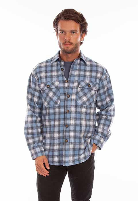 Scully Farthest Point Flannel Plaid Blue/Black Front