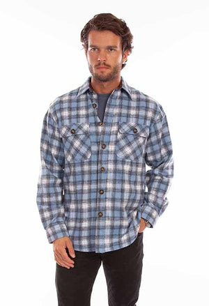 Scully Farthest Point Flannel Plaid Blue/Black Front