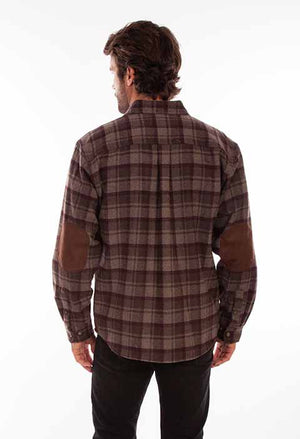 Scully Farthest Point Heavy Flannel Plaid Chocolate/Port Back