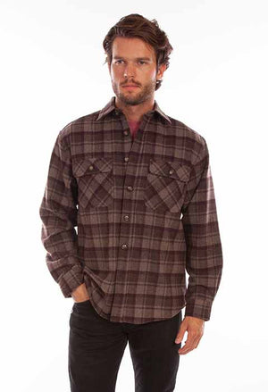 Scully Farthest Point Heavy Flannel Plaid Chocolate/Port Front