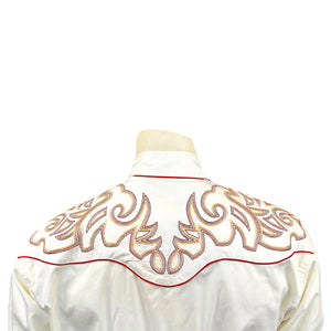 Rockmount Men's Vintage Inspired Boot Top Shirt Ivory Back