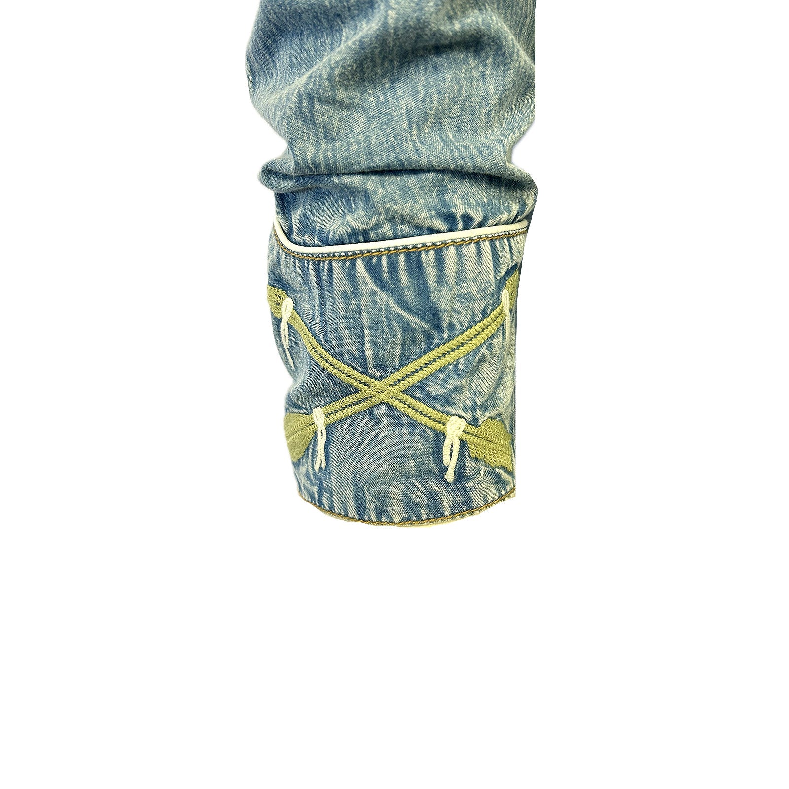 Rockmount Men's Vintage Inspired Steer Skull Arrows Denim Cuff