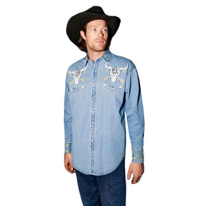 Men's Vintage Western Shirt Collection: Rockmount Steer Skull & Arrow