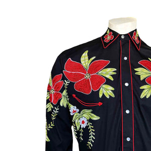 Vintage Inspired Western Men's Shirt Rockmount Hawaiian Hibiscus Front