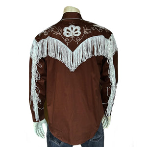 Rockmount Ranch Wear Men's Fringe Shirt Brown Back