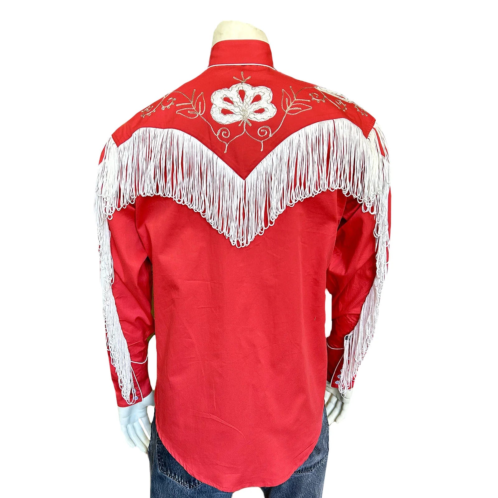 Rockmount Ranch Wear Men's Fringe Western Shirt Red Back