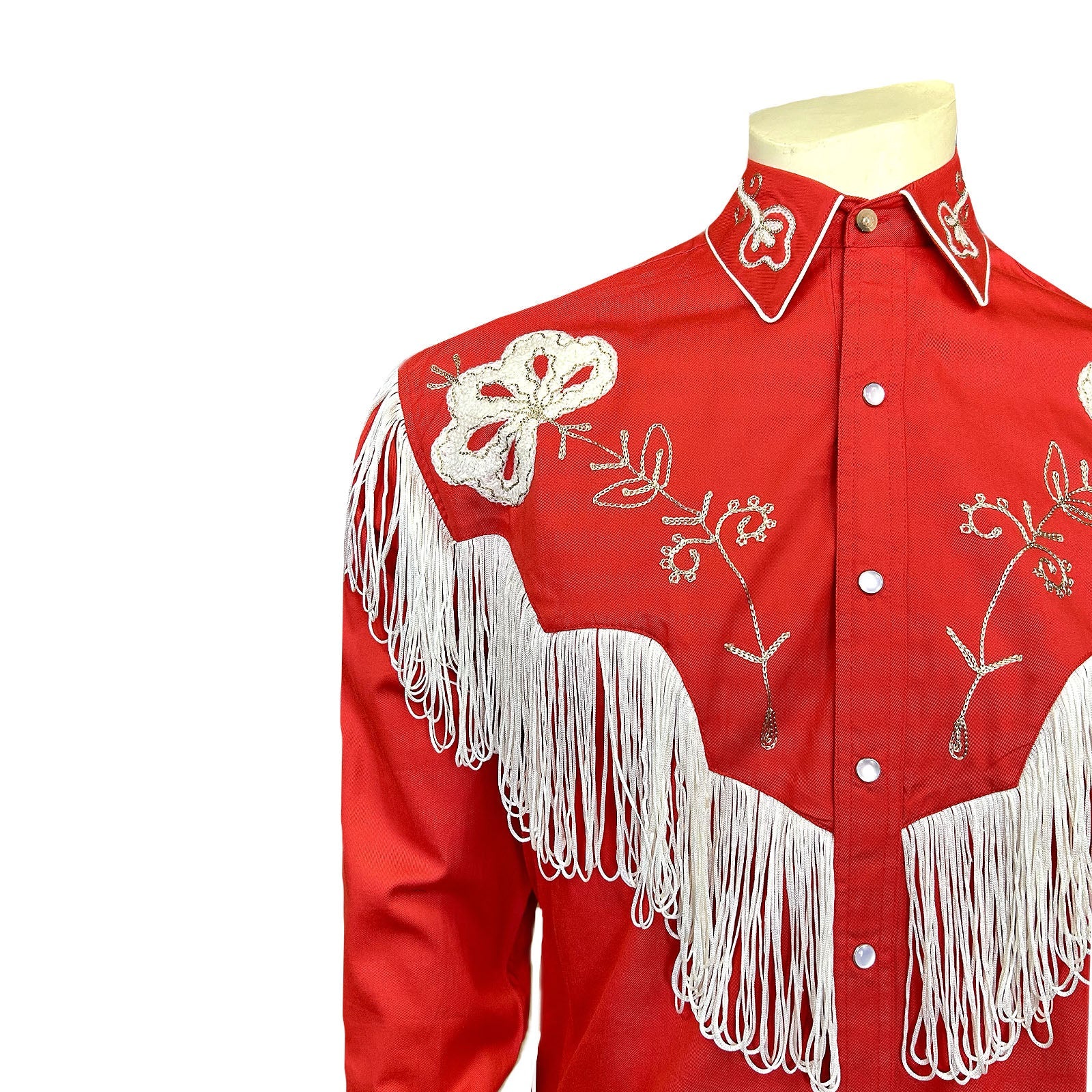 Rockmount Ranch Wear Men's Fringe Western Shirt Red Front