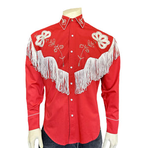 Rockmount Ranch Wear Men's Fringe Western Shirt Red Front