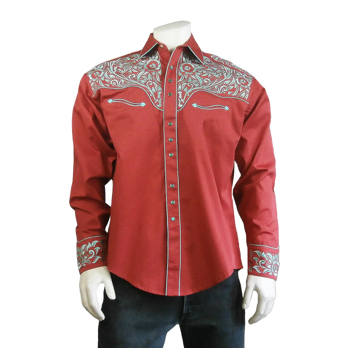 Scully Mens Unique Old West Style Shirt - Ivory RW230-IVO-M