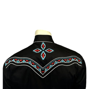 Rockmount Ranch Wear Men's Embroidered Shirt Native Inspired #176860 Back