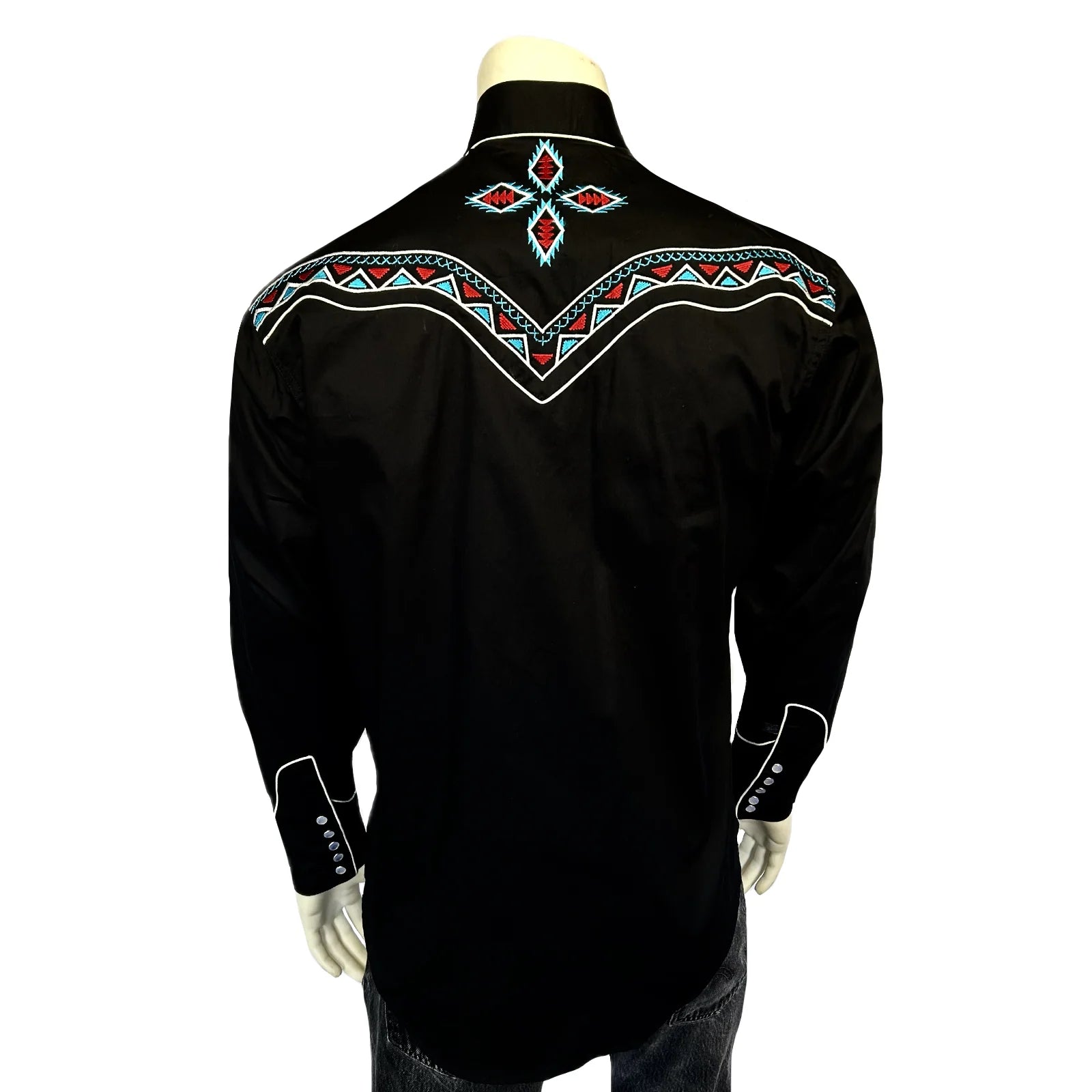 Rockmount Ranch Wear Men's Embroidered Shirt Native Inspired #176860 Back