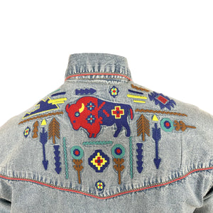 Rockmount Ranch Wear Men's Bison Embroidery Denim Back