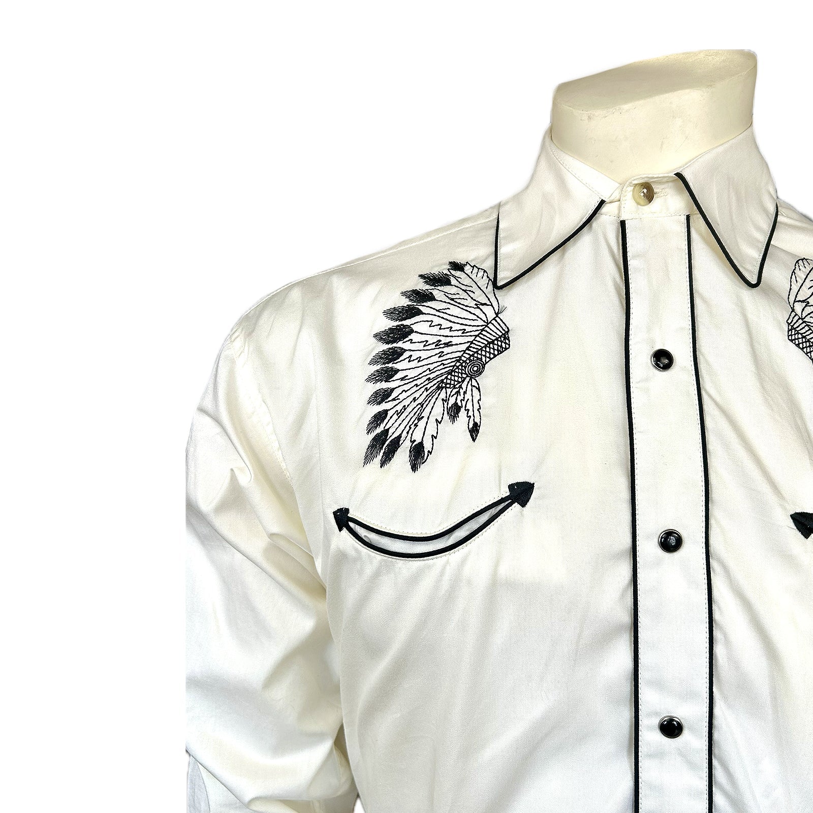 Rockmount Ranch Wear Men's Embroidered Warbonnet Shirt Front