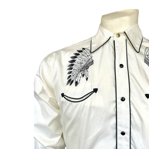 Rockmount Ranch Wear Men's Embroidered Warbonnet Shirt Front