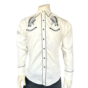 Rockmount Ranch Wear Men's Embroidered Warbonnet Shirt Front