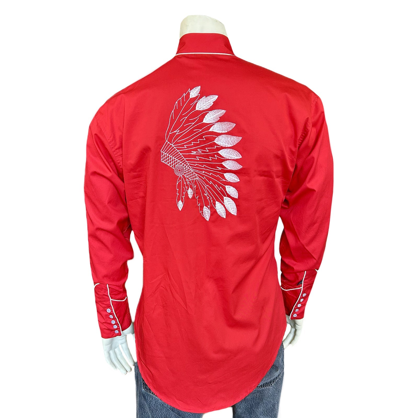 Rockmount Ranch Wear Men's Warbonnet Red Back