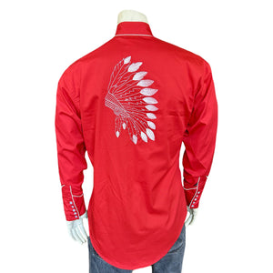 Rockmount Ranch Wear Men's Warbonnet Red Back