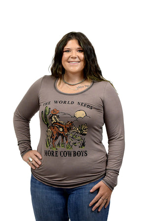 Liberty Wear Ladies' The World Needs More Cowboys Front