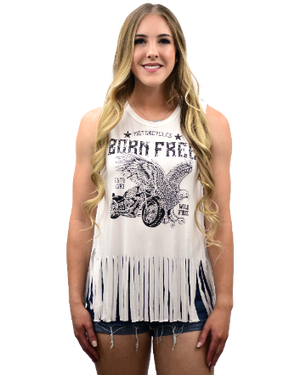 Liberty Wear Ladies' Born Free Eagle Tank Front