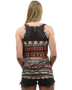 Liberty Wear Ladies' Geometric Print Tank Back