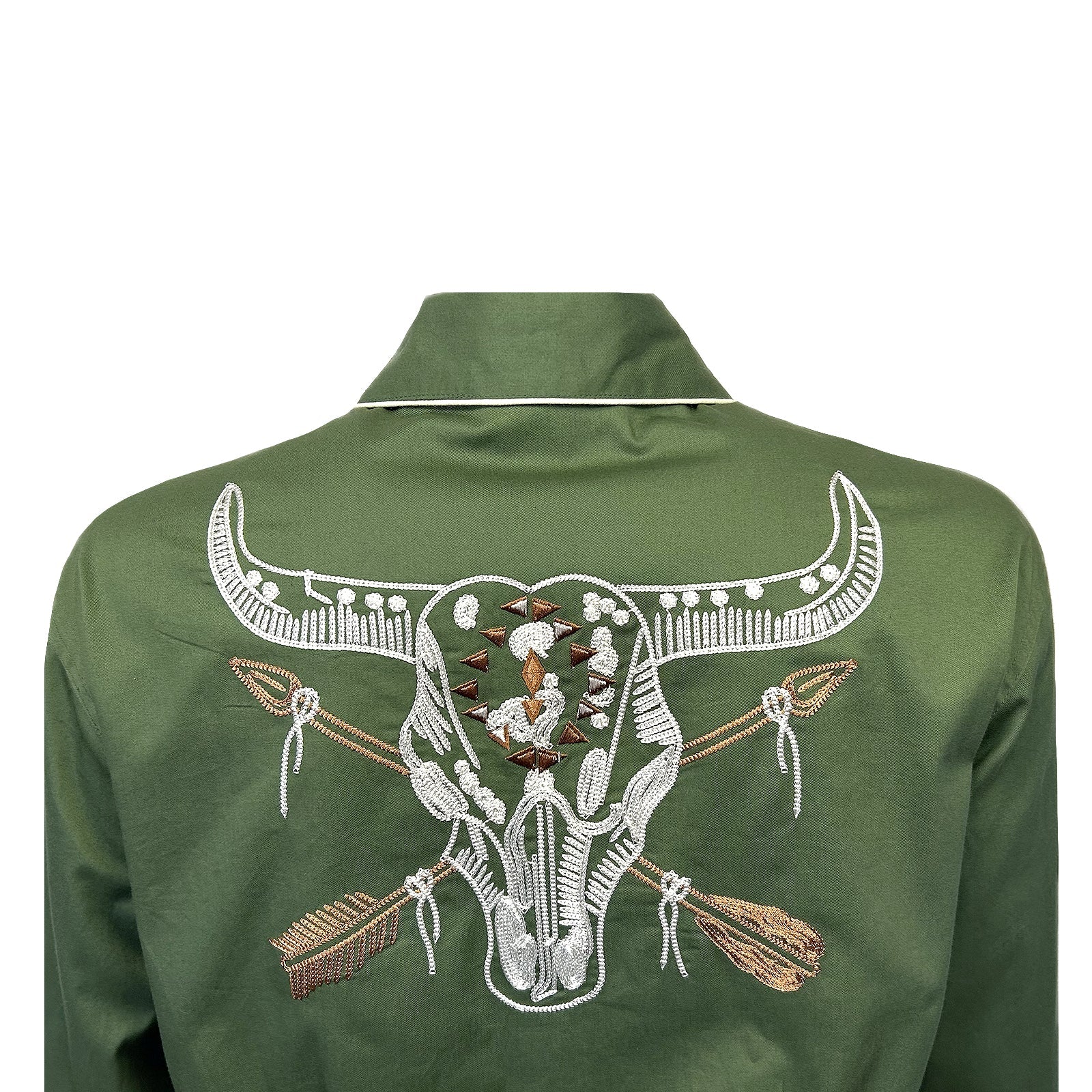 Rockmount Ladies' Shirt wih Steer Skull Embroidery Front