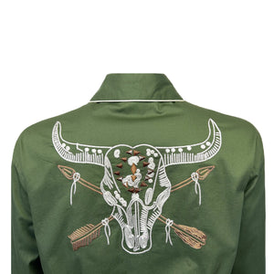 Rockmount Ladies' Shirt wih Steer Skull Embroidery Back