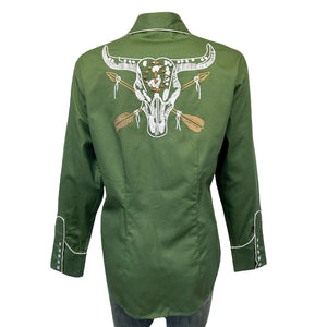 Rockmount Ladies' Shirt wih Steer Skull Embroidery Back