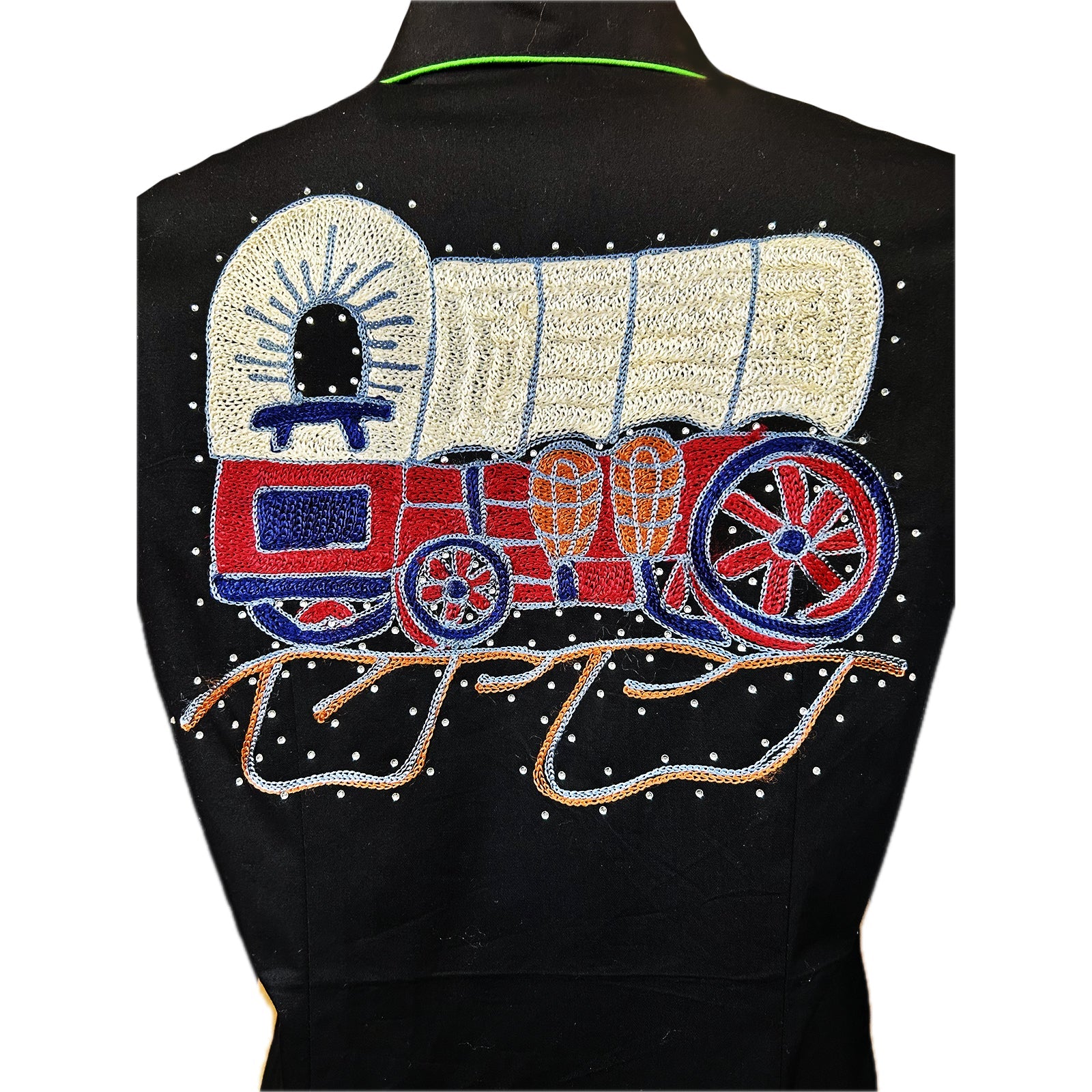 Rockmount Ranch Wear Ladies' Palm Trees Wagon Wheel Shirt Black Back