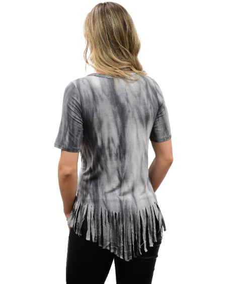 Liberty Wear Ladies' Fringed Top Nashville Darlin' #7765N Front