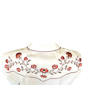 Rockmount Ranch Wear Ladies Vintage Inspired Western Shirt with Thistle Embroidery Ivory Back