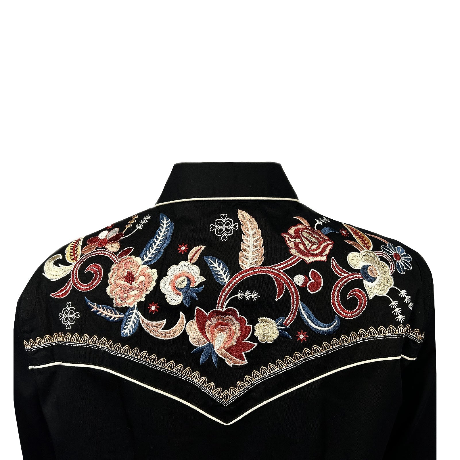 Rockmount Ladies' Fancy Floral & Stars Embroidered Shirt Back