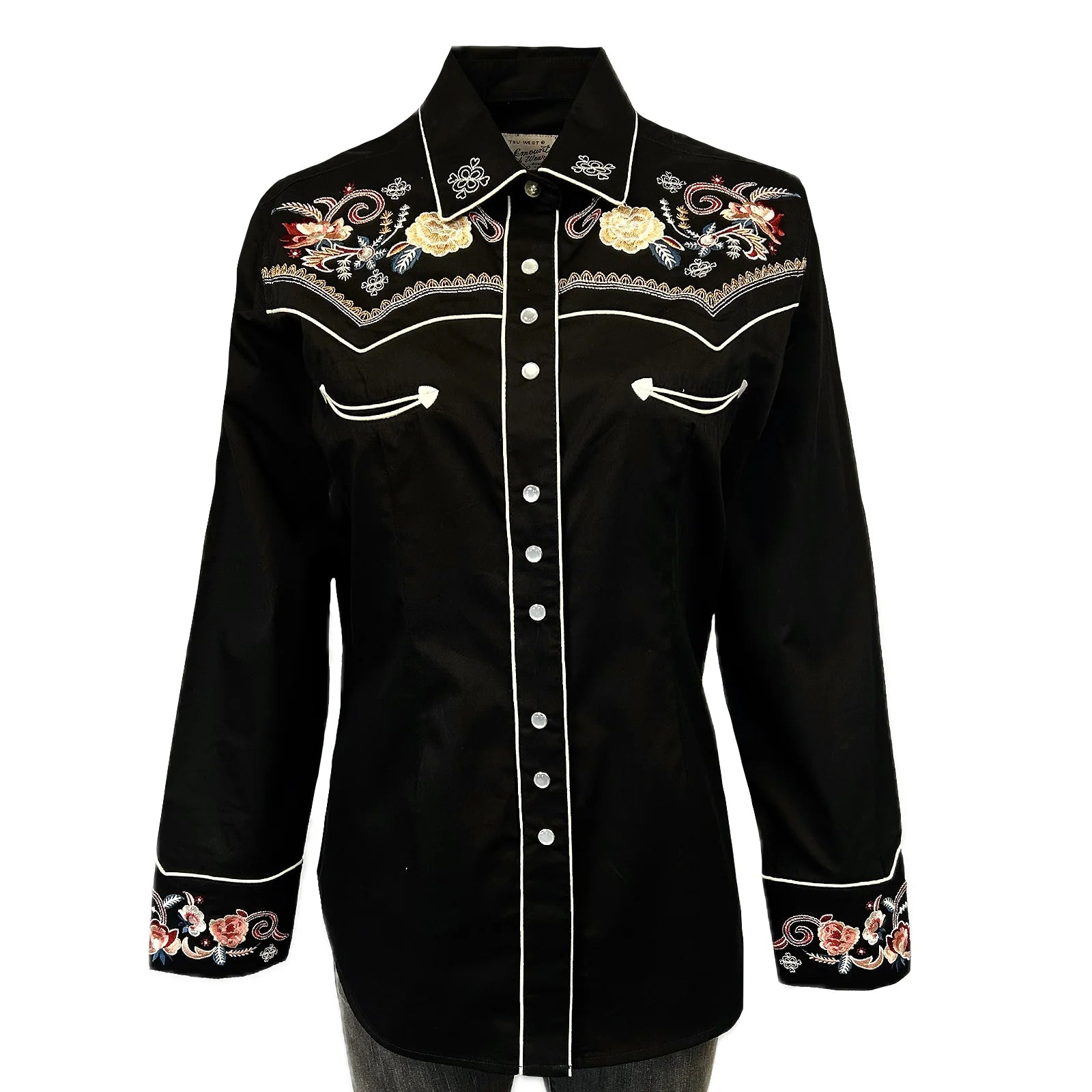 Rockmount Ladies' Fancy Floral & Stars Embroidered Shirt Front