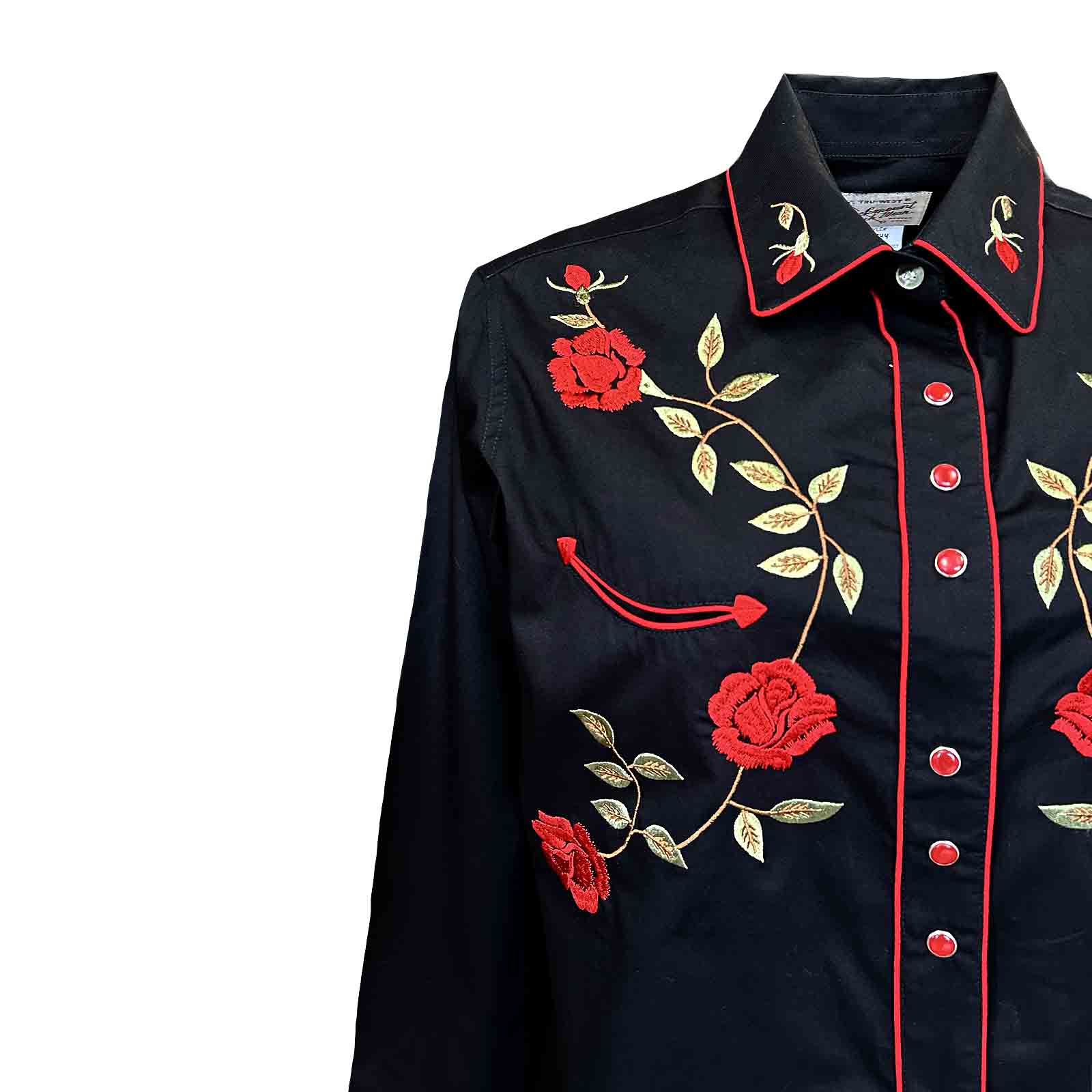 Women's Vintage Western Shirt Collection: Rockmount Fancy Black Rose