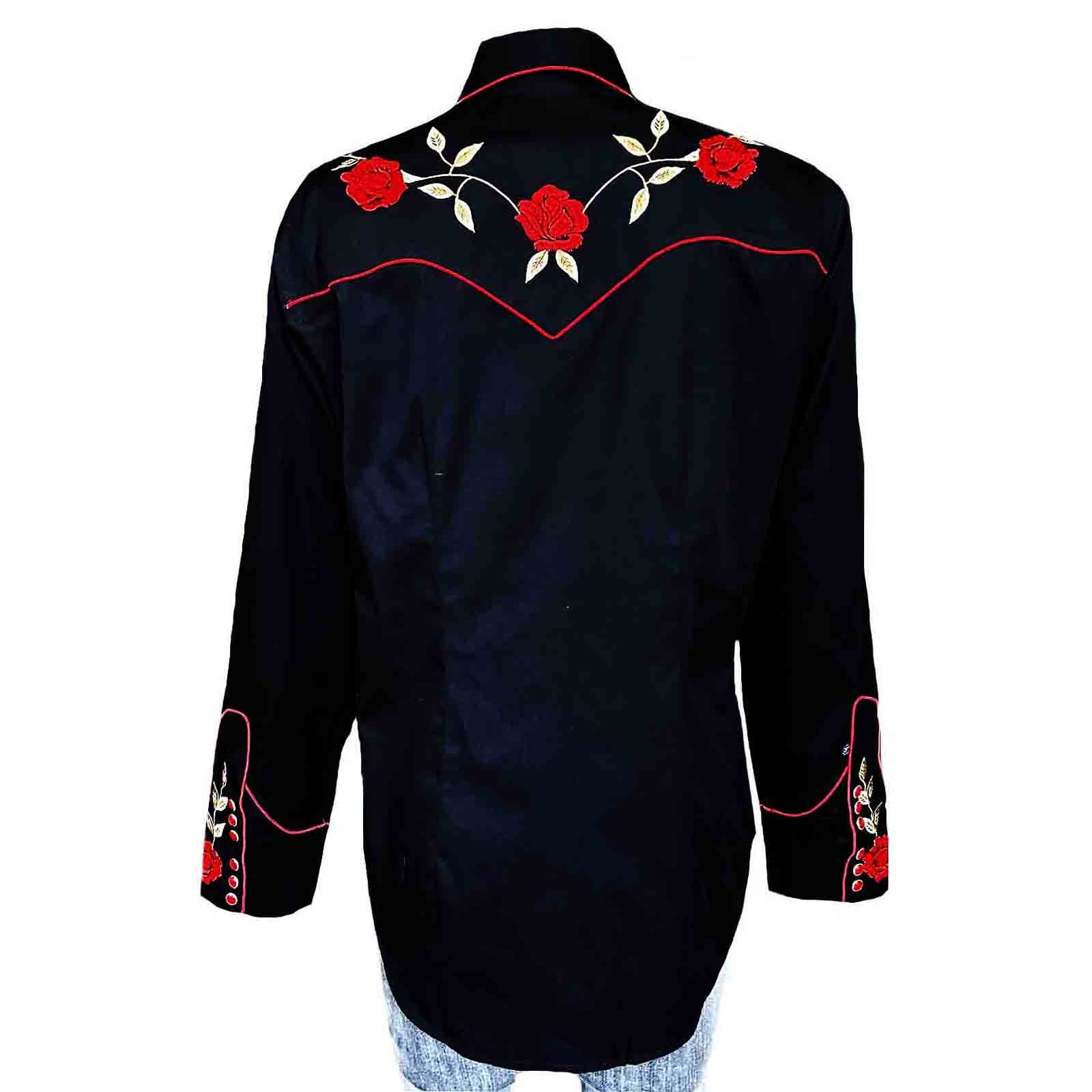 Women's Vintage Western Shirt Collection: Rockmount Fancy Black Rose